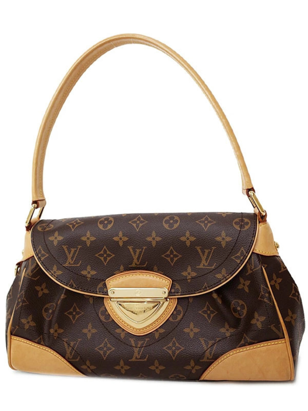 Louis Vuitton Monogram Beverly Hobo Shoulder Bag Canvas Leather Brown